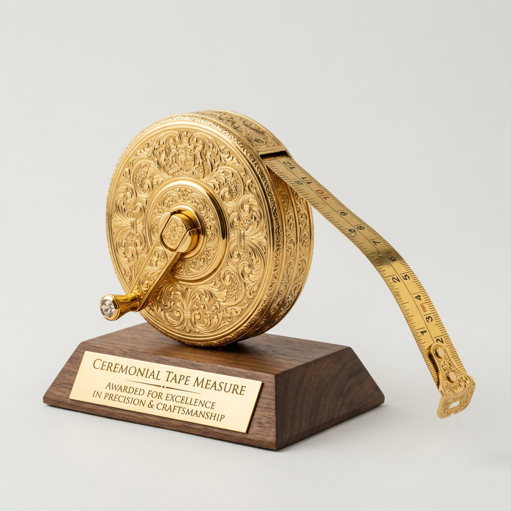 The Prize Task Special — an ornate decorative tape measure